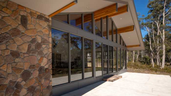 Double glazed windows and Hoobler Stone veneer cladding