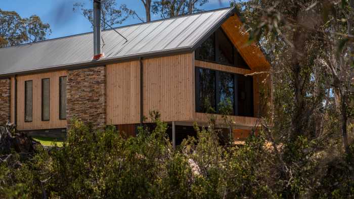Luna Wood cladding framing the cantilevered lounge area