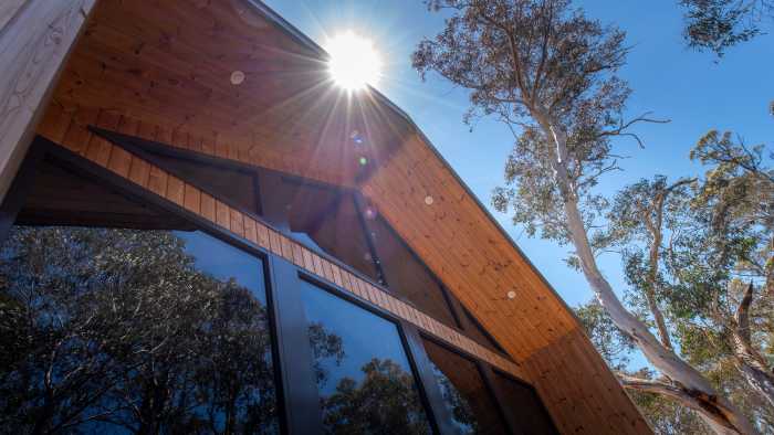 Lunawood framing the double glazed windows